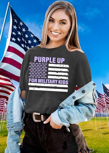 Purple Up for Military Kids Shirts Military Kids Month T Shirt Purple Up Day Shirt Military Children Awareness Tee Tops4