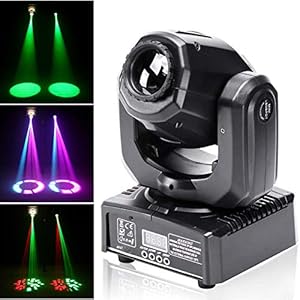 UKing Lyre Led 50W Tête Mobile DMX 512 Éclairage à Disco 8 Gobo 8 Couleurs Sono DJ Lumière 9/11 Canaux pour Fête Bar Noël Théâtre Mariage