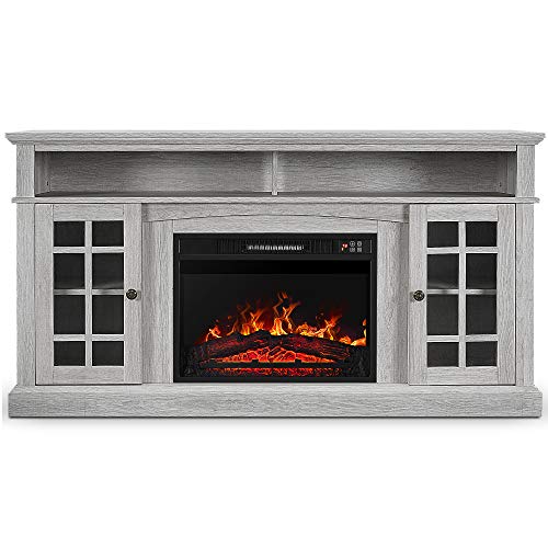 BELLEZE Fireplace TV Stand with Remote Control Console for TV’s Up to