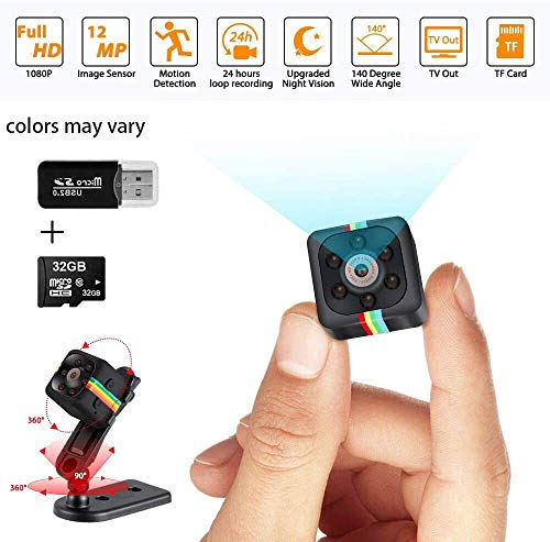 Mini Spy Camera Hidden Camera with 32G SD Card 1080P Wireless Spy Cop