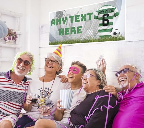 Personalised Football Banner, Jersey Soccer Design, 640mm x 297mm Pack of 2 (Celtic Colours) - Image 5