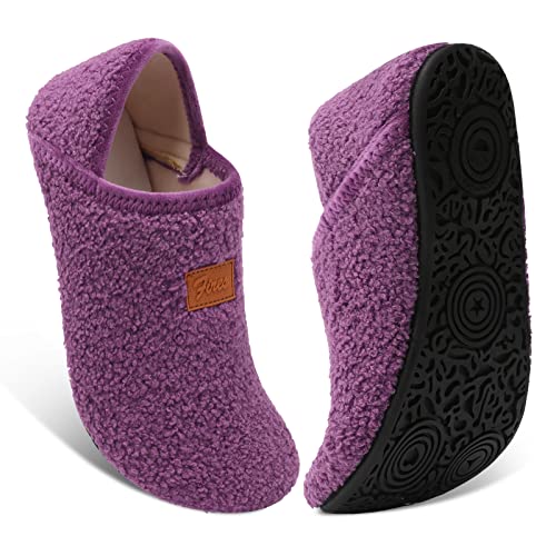 Image of Fires Womens Mens Slippers with Rubber Sole Soft-Lightweight House Slipper Socks Around House Shoes Non Slip Indoor /Outdoor
