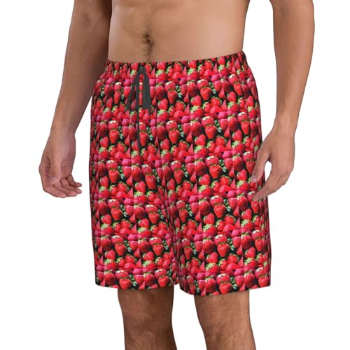 Fresh Strawberry Print Stylish Beach Shorts Swim Trunks Lightweight Breathable Summer Outdoor Activities2
