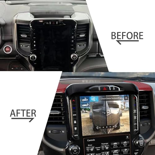 FSYHKJ Moldura de painel de navegação para Dodge RAM TRX 2018 2019 2020 2021 2021 2022 2023 2024 (fi