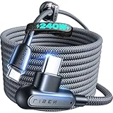 LISEN 240W Ladekabel USB C Schnellladekabel, Besitzt alle Funktionen eines USB C Kabel 100W, USB C auf USB C Ladekabel 2M mit Kabelhalter für iPhone 17/16, Switch, Samsung, Pixel, MacBook, iPad