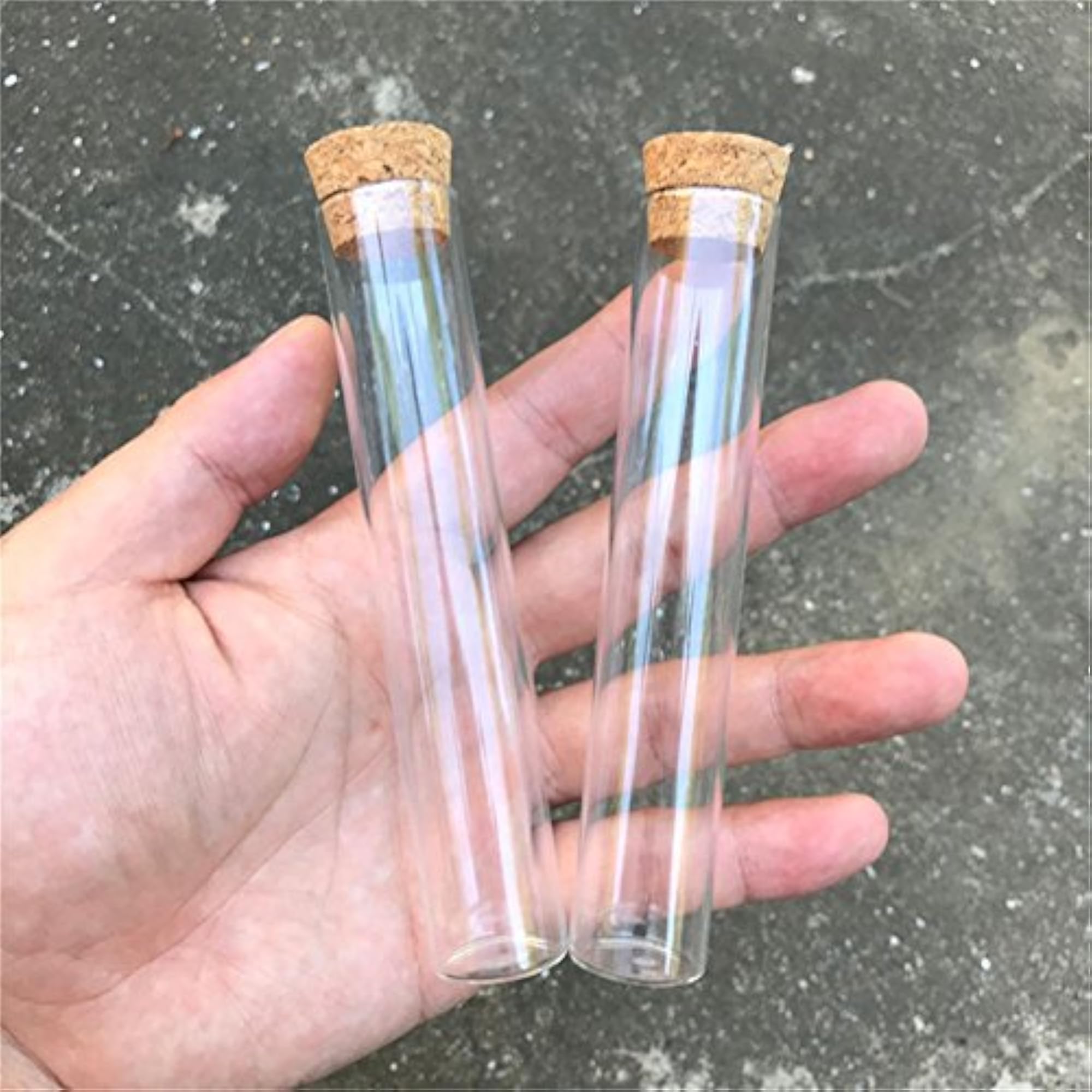 30ml Empty Glass Transparent Bottles with Cork Stopper, Set of 24