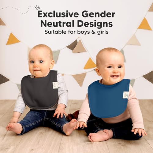 Image of KeaBabies 8-Pack Organic Baby Bibs for Drooling and Teething (Hunter) | Soft Cotton Bibs for Baby Girl, Boy, Extra Absorbent, Easy to Clean & Put On, Toddler, Newborn, Infant 0-24 Months
