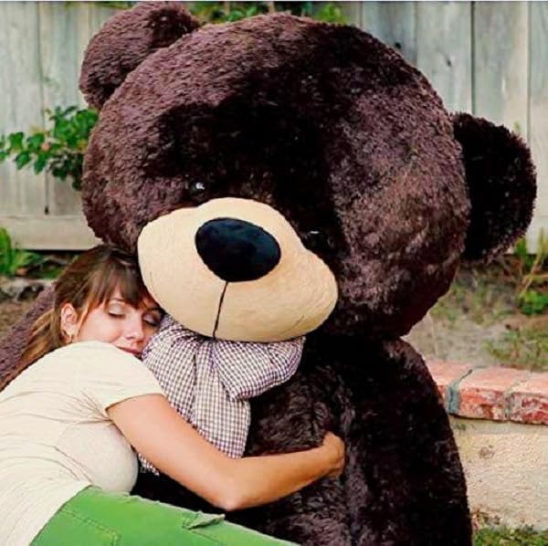 Image of 5 Feet Giant Teddy Bear | Dark Coffee Brown Soft Plush Stuffed Toy | Cuddly, Huggable & Luxurious | Valentine, Birthday, for Girls, Kids, Wife, Girlfriend (5 Feet, Chocolate)