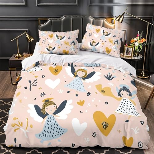 Parure de lit ange 3D douce et confortable pour lit super king - 4