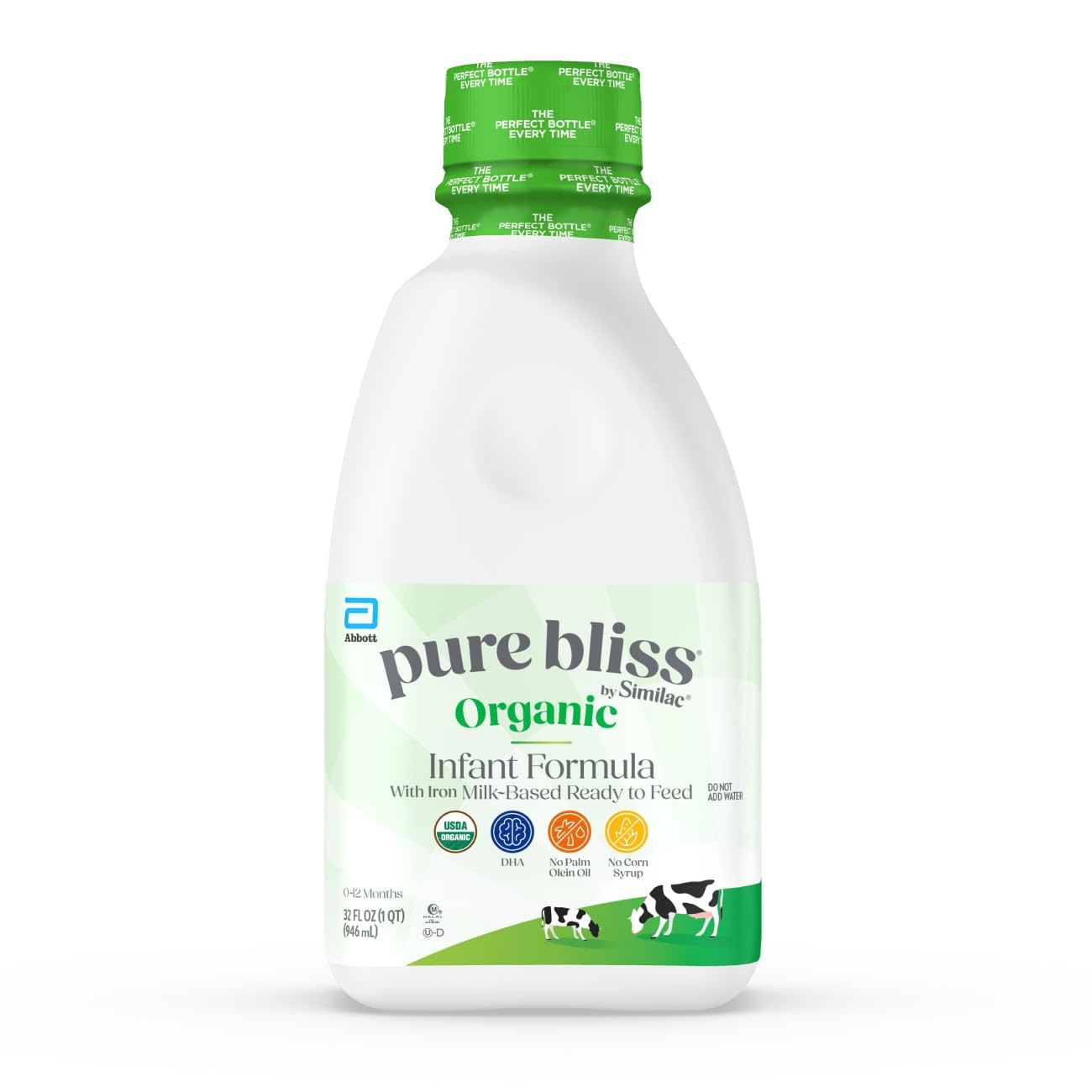 Pure Bliss by Similac Organic Infant Formula, Easy to Digest, USDA-Certified Organic, Ready to Feed, 32-fl-oz Bottle