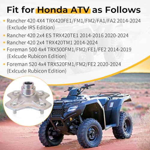 Image of M MATI Rear Left Wheel Hub for Honda Rancher 420 TRX420 2x4 4X4 2014-2024 Foreman 500 TRX500 4x4 2014-2019 Foreman TRX520 520 4x4 2020-2024 42620-HR3-A20
