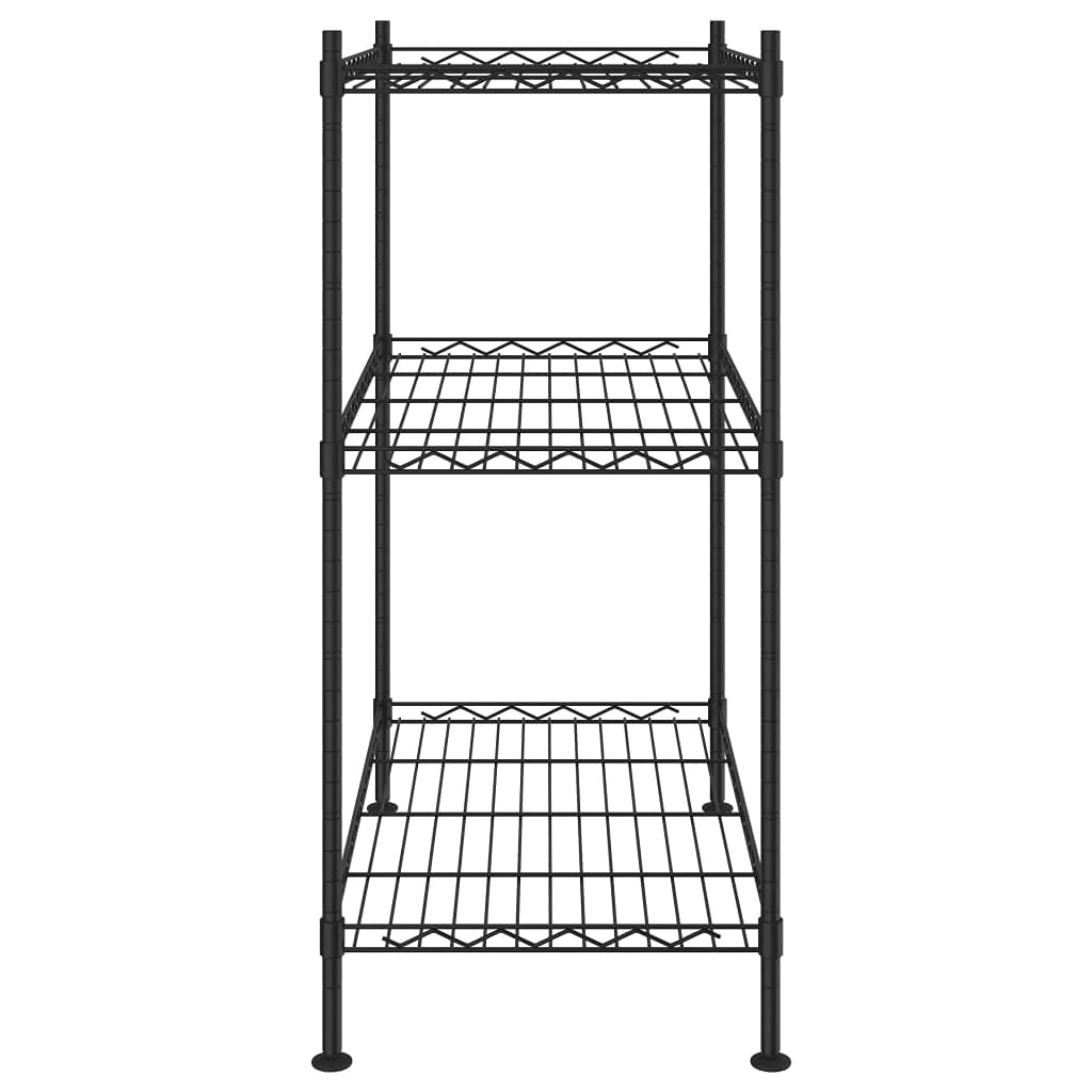 Générique Étagère de Rangement 3 Niveaux 60x35x76 cm Noir 150 kg,Entreprise & Industrie,Stockage Industriel,Étagères industrielles,Noir,3.95 KG,324620