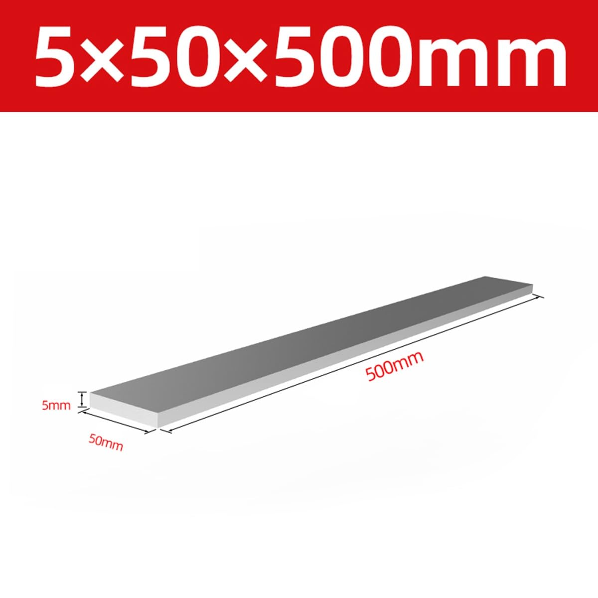 1 szt. 5 x 50 mm stal nierdzewna 304 pasek kwadratowy pręt ze stali nierdzewnej ciągniona na zimno płyta ze stali nierdzewnej kwadratowy pręt płaski (długość 500 mm)