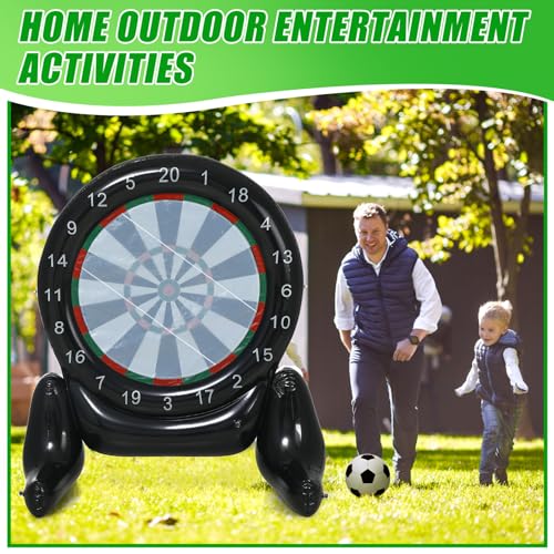 Blueweenly 59\'\' Inflatable Giant Kick Darts Game Set Jumbo Soccer Darts Inflatable Dart Board Outdoor Soccer Target Dartboard with Balls for Adults Kids Lawn Backyard