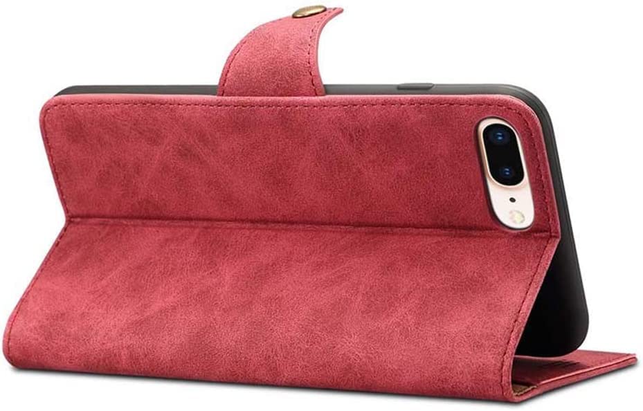 Funda cartera iPhone 7 de cuero azul con tarjetero y soporte integrado 5