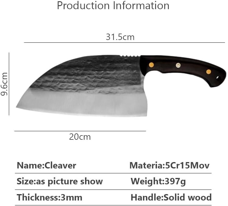 Meat Cleaver,Cleaver Knife 8 Inch Forged Kitchen Knife Butcher Versatile Cleaver Chopping Cutting Slicing Filleting Knives Meat Fish Vegetable Cutter Cooking Tool