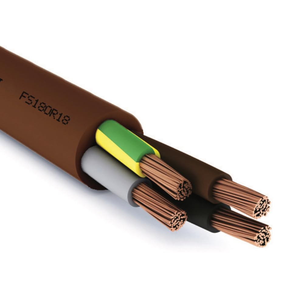 Cavo Elettrico Flessibile FS18OR18 Marrone in PVC e Rame, 2 Conduttori, 2x1mm, 300/500V Metri 100