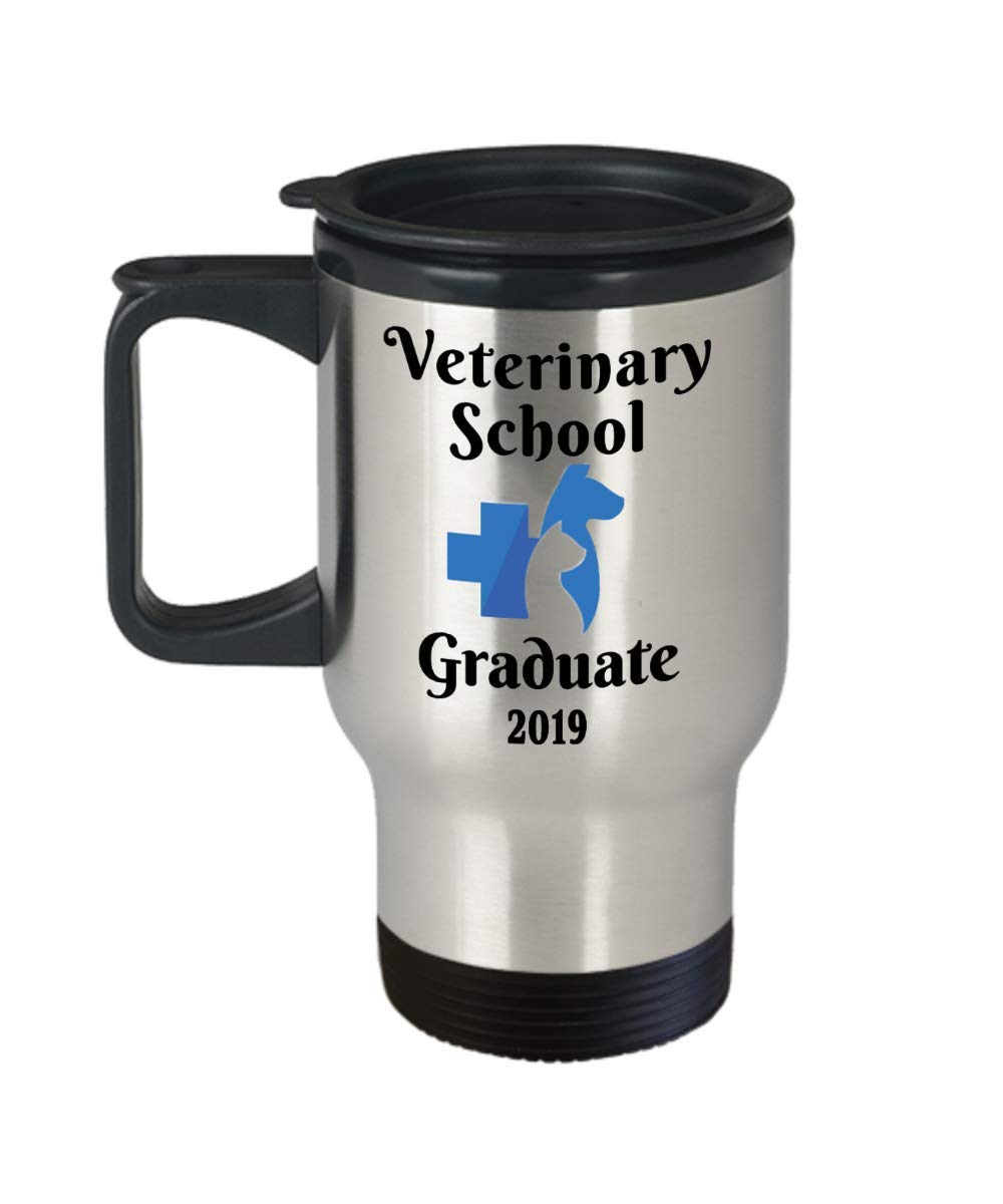 Veterinary School Graduate 2019 Travel Mug With Lid Vet Graduation Gifts New Veterinarian Novelty Grad Coffee Cup