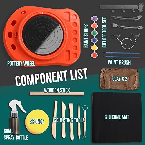 Innorock Pottery Wheel for Kids - Complete Pottery Kit for Beginners with Air Dry Clay, Upgraded Sculpting Clay Tools & Arts Supplies, Crafts for Girls Ages 6-8, Crafts Kits for Kids Ages 4-8, 8-12 2 51TuMBpfuwL. AC