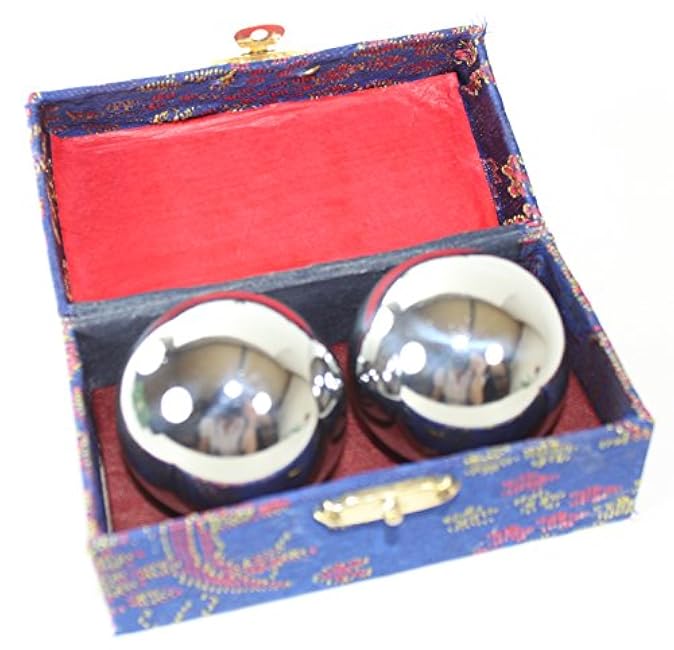 Set of (4) Heavier Iron Ball with Chime, Stress Relief Hand Exercise (Finger Therapy Good for After Using Hand Grip or Squeeze Ball)