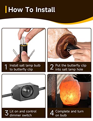 Unilamp Salt Lamp Bulbs, Dimmable Brightness Light Bulbs, 25 Watt E12 Small Base, Himalayan Salt Lamp Light Bulb Replacement, Household Salt Lamps For Plug In Wax Diffuser (15 Pack) #TOP5