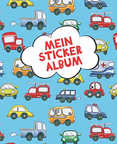 Mein Stickeralbum: Sticker-Sammelalbum für Kinder aus Spezialpapier, matt glänzendo | Geschenk | Autos und LKWs
