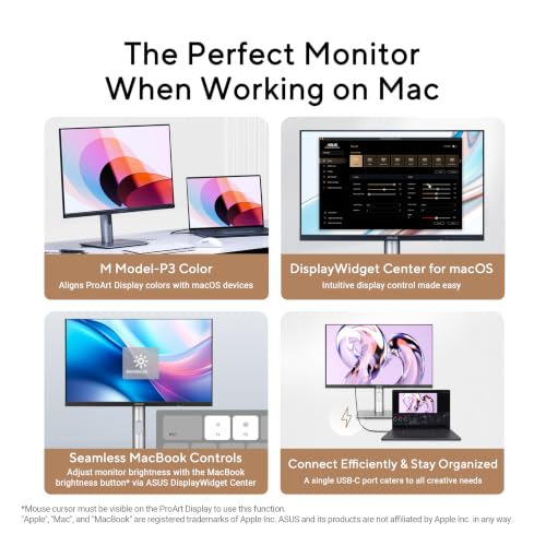 Image of ASUS ProArt Display 27 inch 4K OLED USB-C Professional Monitor (PA279CDV) - QD-OLED, 120Hz, HDR10, 99% DCI-P3, ΔE < 1.5, Calman Verified, USB-C (96W PD), AutoKVM, Ergonomic Stand, Mac, 3yr Warranty
