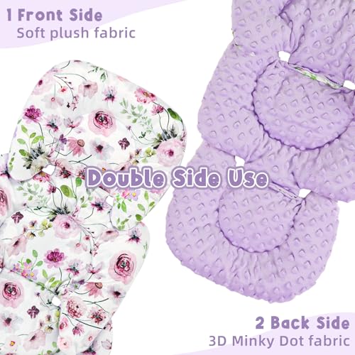 Image of GFU Infant Car Seat Insert Head and Body Support with 2 Strap Pads Purple