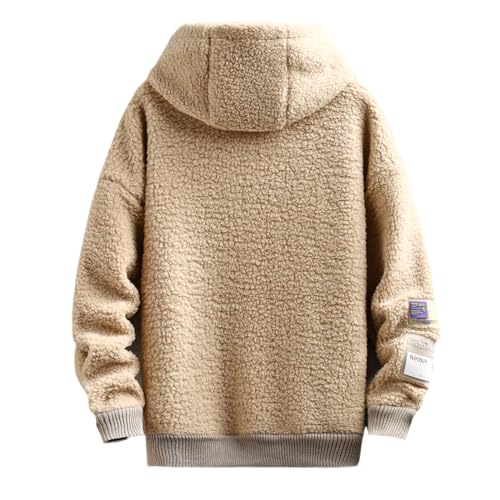 OrdaLi Mens Fuzzy Sherpa Fleece Hoodies Pullover Long Sleeve Oversized Fluffy Sweatshirt Fashion Winter3