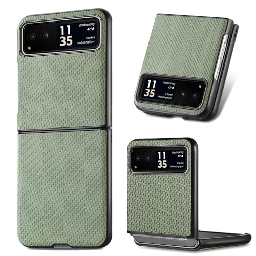 Étui Motorola Razr 50 Ultra en cuir premium et carbone vert