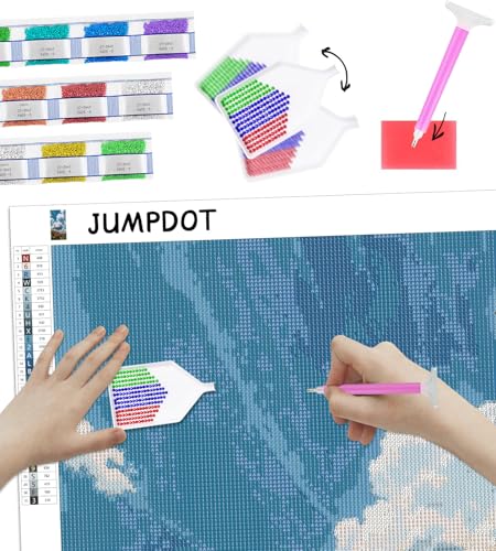 Pintar con diamantes 5D Jumpdot: kit de manualidades para adultos con lienzo de 70x40 cm 3
