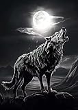 Photo Gallery jiangshandaiyoucairen black white wolf howl moon posters and prints canvas painting wild animal wall art picture per living room home decoration senza telaio-e_50x70cm Photo Gallery jiangshandaiyoucairen black white wolf howl moon posters and prints canvas painting wild animal wall art picture per living room home decoration senza telaio-e_50x70cm