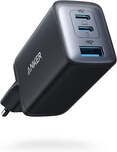 Anker Caricatore USB C rapido 735 (Nano II 65W) Pod a 3 Porte PPS, Alimentatore Compatto USB C per MacBook PRO/Air, iPad PRO, Steam Deck, Galaxy S20, dell XPS 13, Note 20, iPhone 17 Pro Max/16, Pixel - Nero