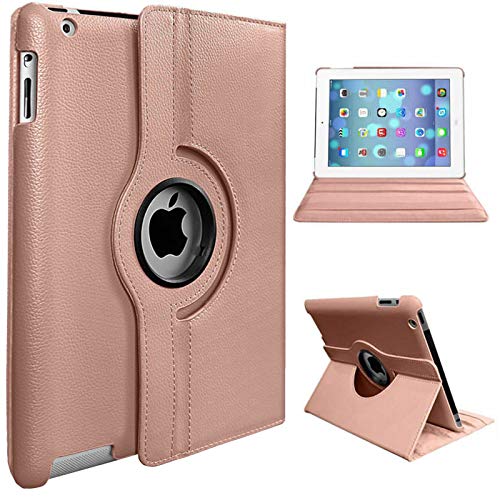 For Apple iPad 8th Gen 2020 A2270/2428 360 Degree Swivel Stand Smart Protective Cover(Rose Gold)