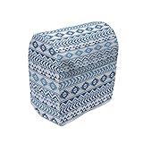 ABAKUHAUS Stammes Standmixerabdeckung, Folk Kulturformen, Küchengerät Taschenhülle mit Taschen, 36 x 39 x 24 cm, Blau Weiss