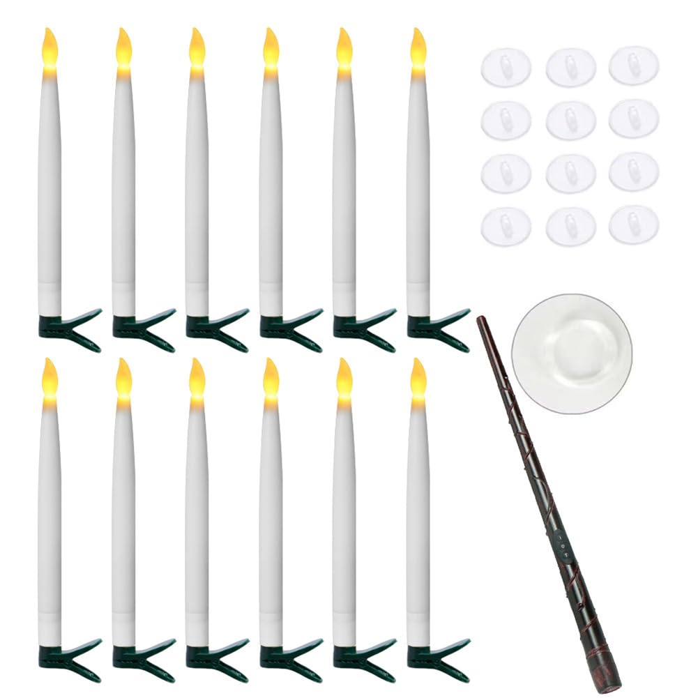 Velas flotantes colgantes con varita para decoración mágica de Navidad en salón
