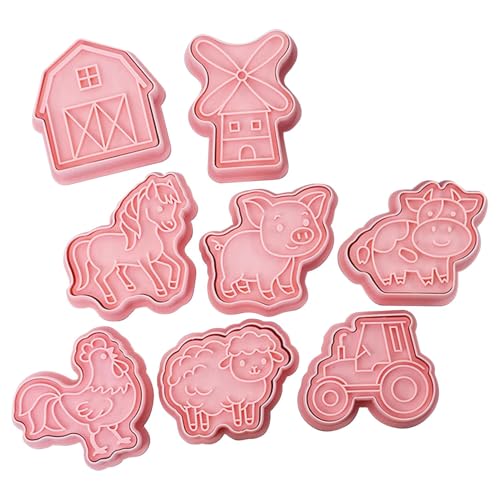 Juego de cortadores de galletas, accesorios de galletas, herramienta de decoración ajustable para hornear, divertidos sellos de galletas para hornear, cortadores de estilo granja para hornear