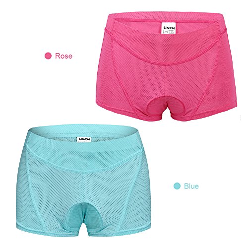 Calça de ciclismo feminina Explopur – calça de bicicleta acolchoada em gel 3D – tamanho 4, Azul, Lar