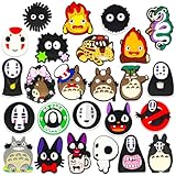 25Pcs Anime Shoe Charms for Croc Bubble Slides Sandals Clogs, Japanese Cartoon Shoe Decorations for Women Men Adult Girls