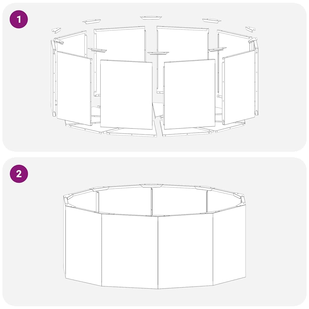 Macetero plateado de acero galvanizado de 90 x 90 x 35 cm, resistente, redondo, para jardín, terraza, balcón, con resistencia a las heladas y fácil montaje para cultivo de plantas