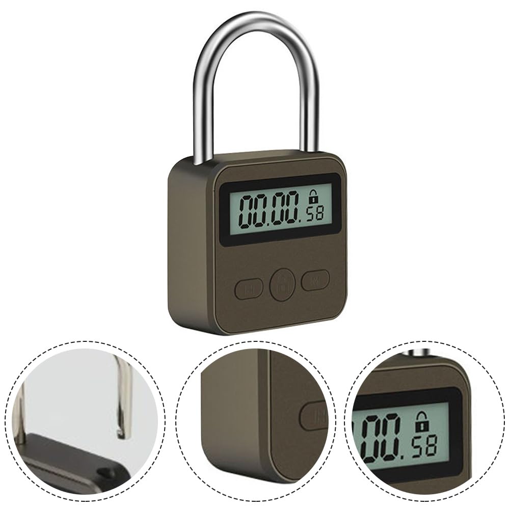 Jeromeki Metal Timer Lock LCD Display Multi-Function Electronic Time 99 Hours Max Timing USB