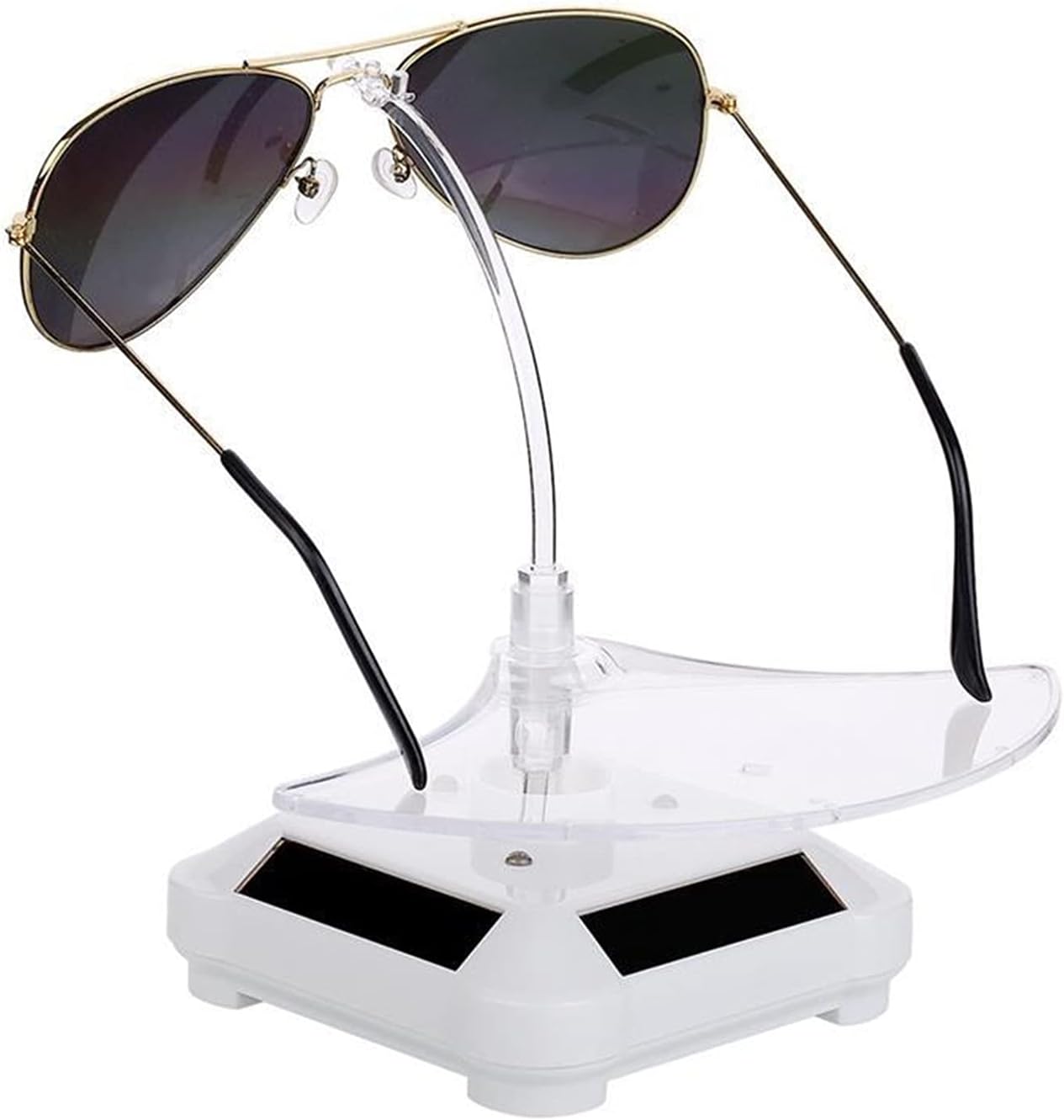 Glasses Frame Glasses Display Stand Set Creative Rotary Sunglasses Organizer Glasses Stand Window Display Sunglasses Storage Display Stand (Color : Black) (White)
