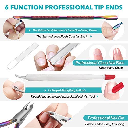 image for Cuticle Trimmer with Cuticle Pusher - Cuticle Cutter Nipper Clipper Gl