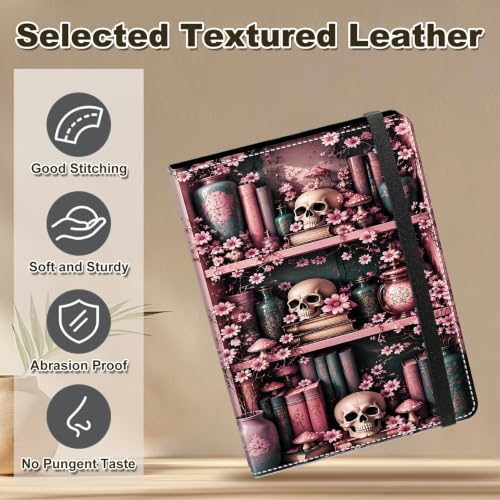 Image of Photo Album 4x6 120 Photos with Strong Elastic Band, Skull Bookshelf | Large Capacity Premium Leather Picture Album, Portable Wallet Albums Photo Book for Family Anniversaries Wedding Baby