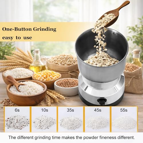 Image of 1000W Electric Grinder SC-8200-300ML Heavy Duty Spice & Coffee Grinder - 4Leaf Stainless Steel Cross Blade,Food Grade Steel,One-Touch Operation,Multi-Purpose Dry Grinder for Spices,Nuts,Herbs & Grains