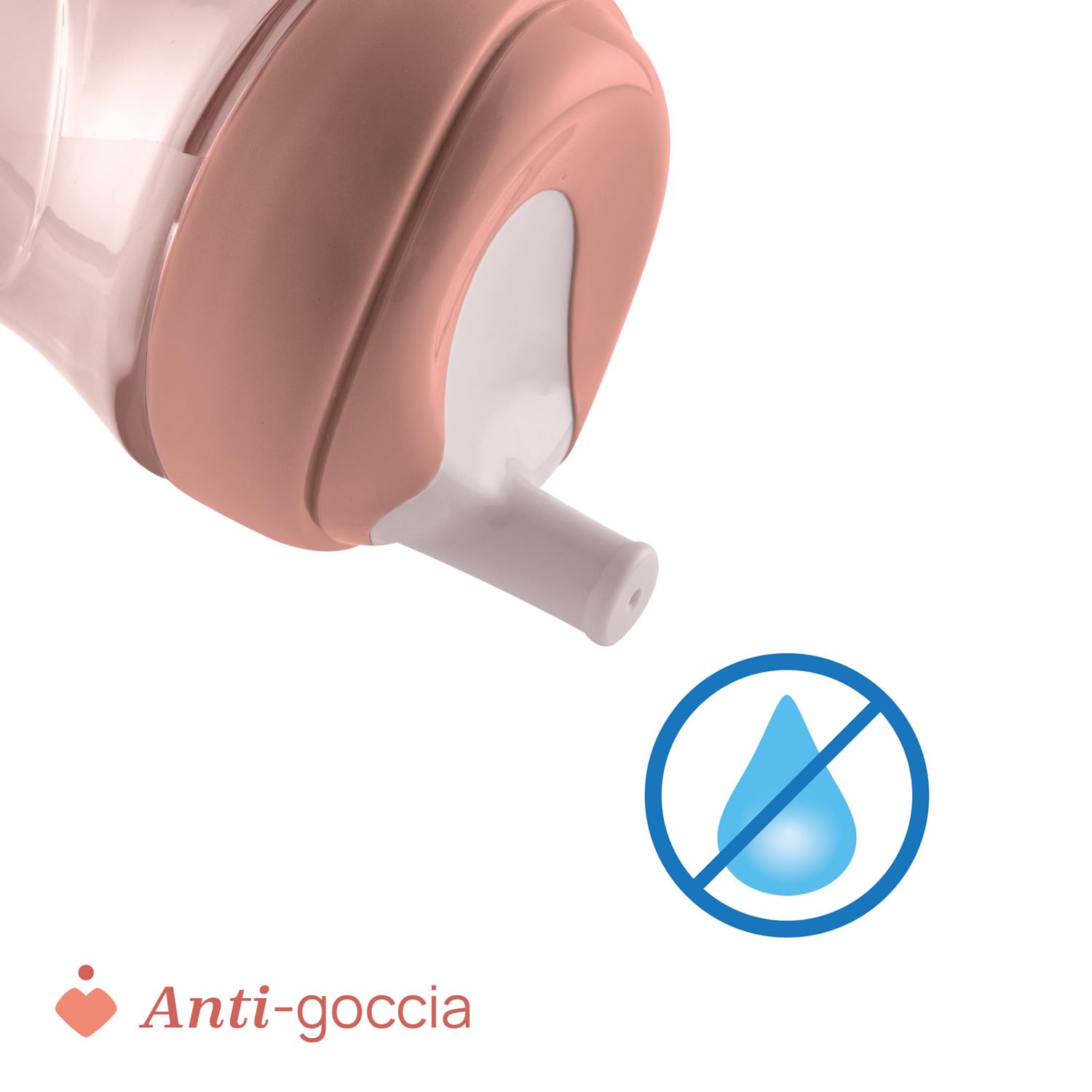 Chicco Advanced Cup Bicchiere Plastica Antigoccia 266 ml con Cannuccia, Beccuccio Ergonomico e Valvola, senza BPA, Rosa