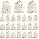 PH PandaHall 50pcs 5x7 Inch Burlap Drawstring Gift Bags - Floral Fabric Packaging for Jewelry, Coffee, Wedding, Party & Shower