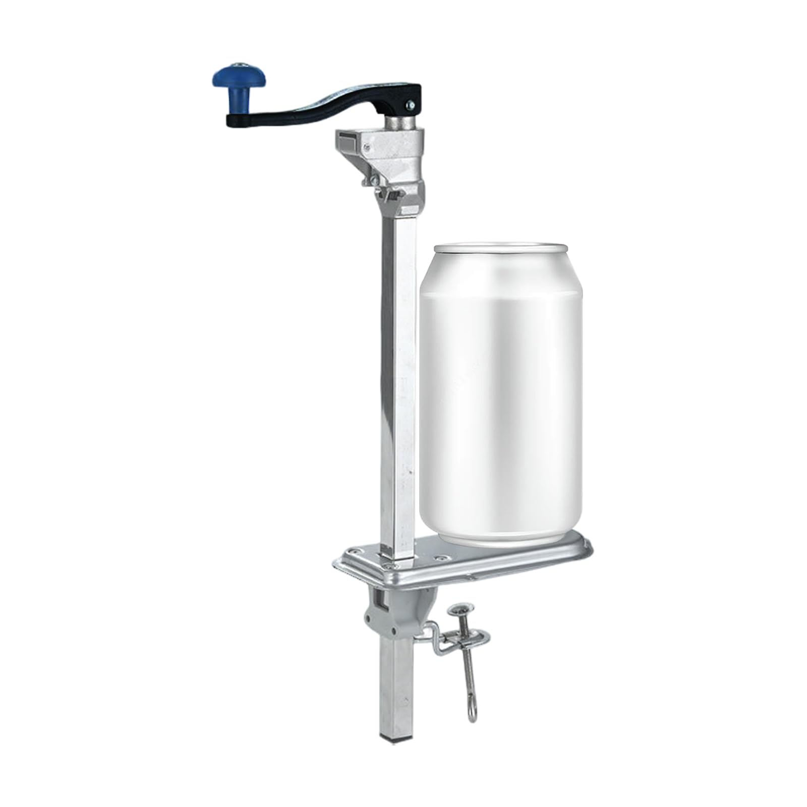 Abrelatas profesional de alta resistencia, manual de acero inoxidable para latas altas, base de acero duradera para uso industrial. plata 75cm/29.5in