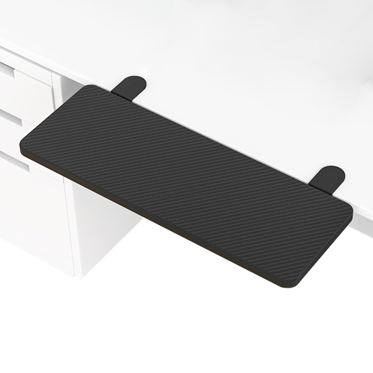 Ergonomics Desk Extender Tray, Table Mount Arm Wrist Rest Shelf 90° Foldable Elbow Arm Support Punch-Free Clamp on Computer Arm Rest Keyboard Drawer Tray for Home Office (55x24cm)