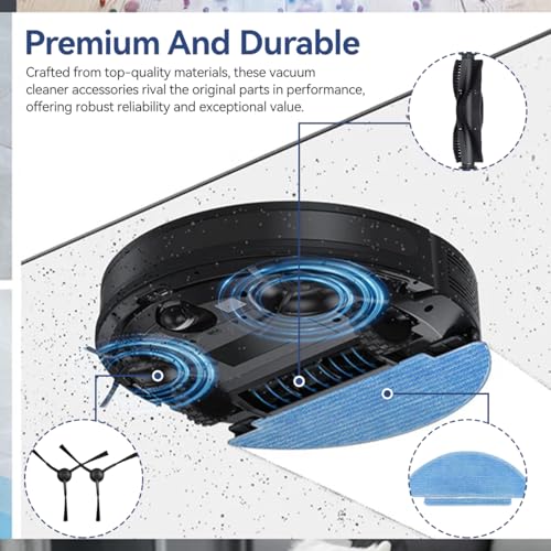 Image of HASTHIP 11Pcs Replenishment Kit, Replacement Parts for ILIFE T10S Robot Vacuum Cleaner, Replacement Accessories - 1 Main Brush, 4 Side Brushes, Mop Cloth, 2 Filters, 2 Dust Collection Bags.